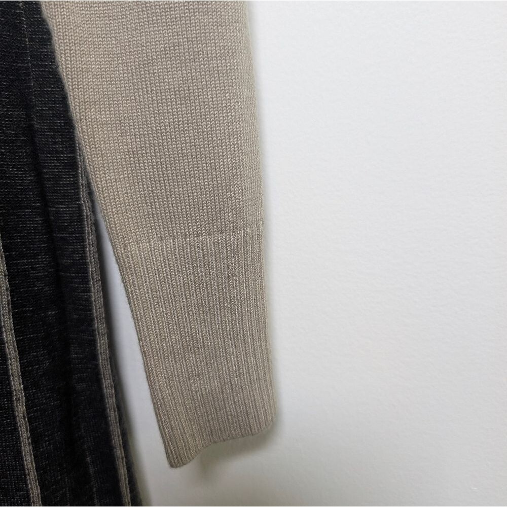 Calvin Klein Cowl Neck Sweater Dress Small Neutral Colorblock Chic Minimalist - Picture 8 of 8
